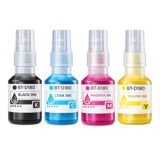 Compatible printer ink, ink bottles for Brother BT-D 180 (non-OEM) CMYK