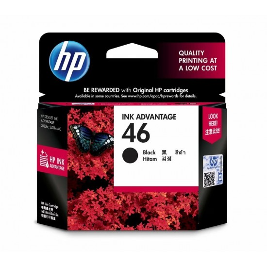 HP 46 Black Original Ink Advantage Cartridge